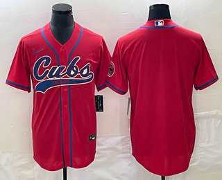 Men%27s Chicago Cubs Blank Green Cool Base Stitched Baseball Jersey